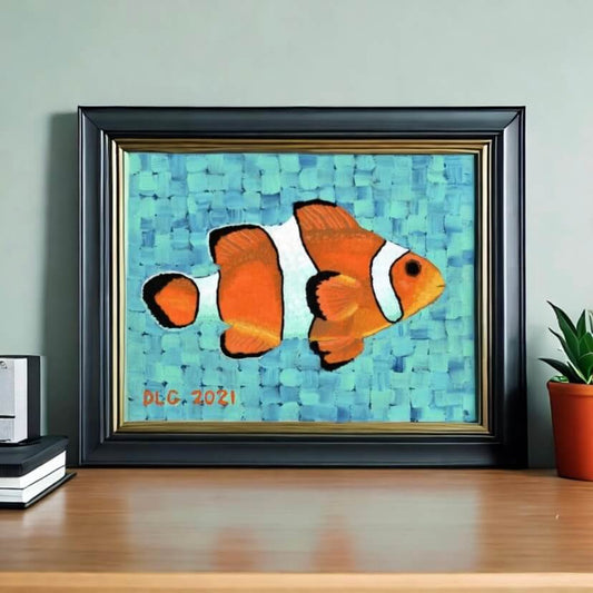 Clownfish - Art Print - Dorrin Gingerich Art - Clownfish framed art print – vibrant artwork and original art painting displayed as high quality artwork for home décor.