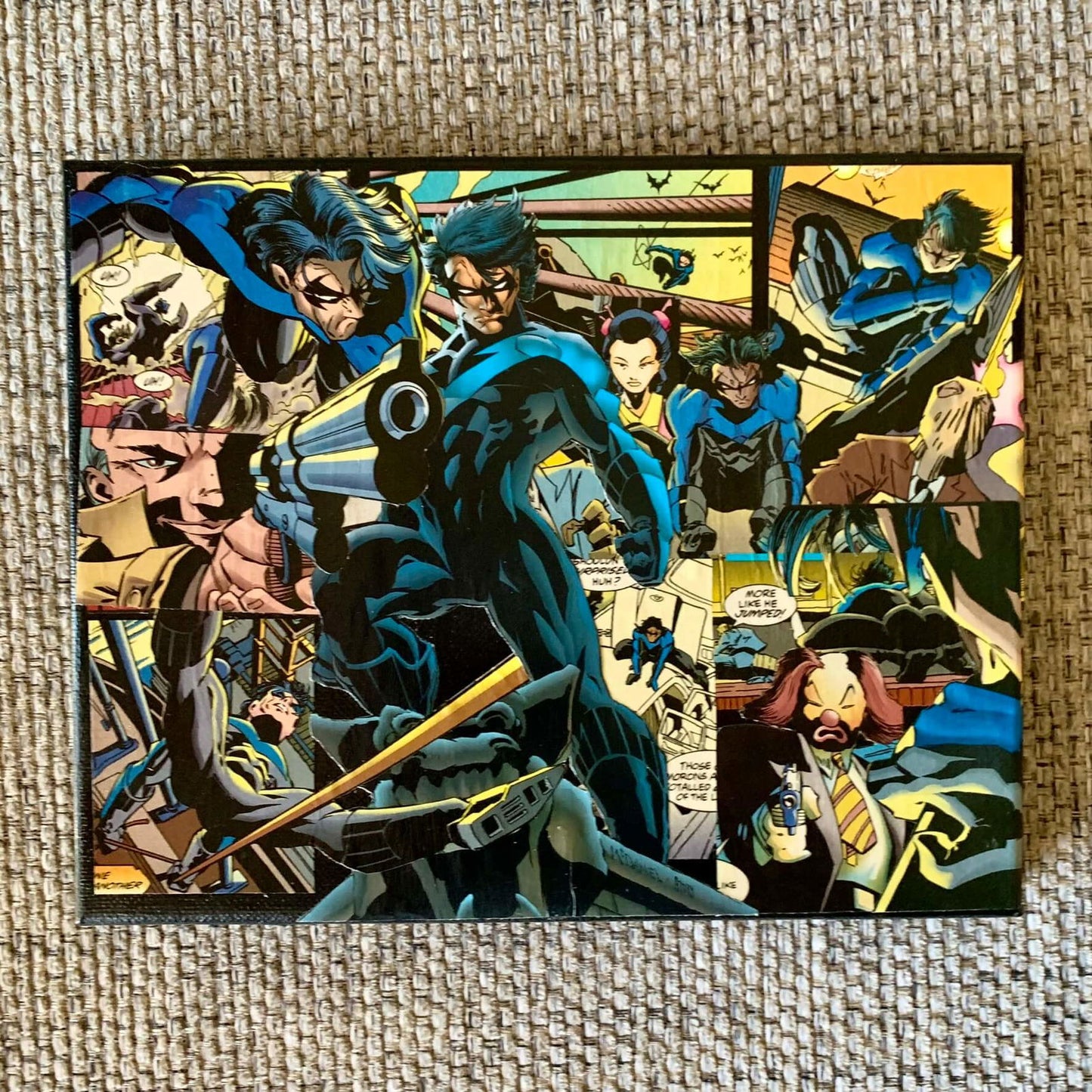 Nightwing | Comic Collage | 8x10 | ORIGINAL - Nightwing | Comic Collage | 8x10 | ORIGINAL - Dorrin Gingerich Art - Nightwing 1 Collage | 8x10 | Mod Podge on Canvas Dorrin Gingerich Art