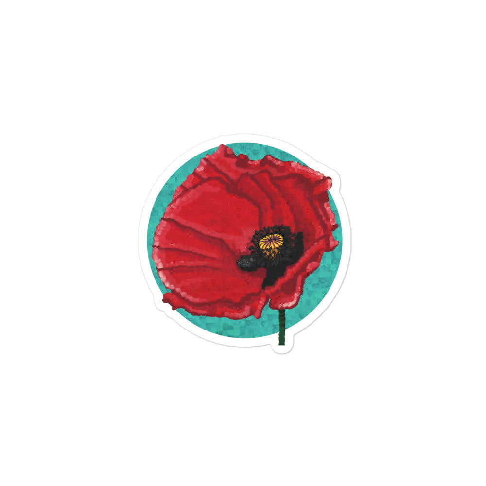 Poppy Flower 2 Sticker - Dorrin Gingerich Art