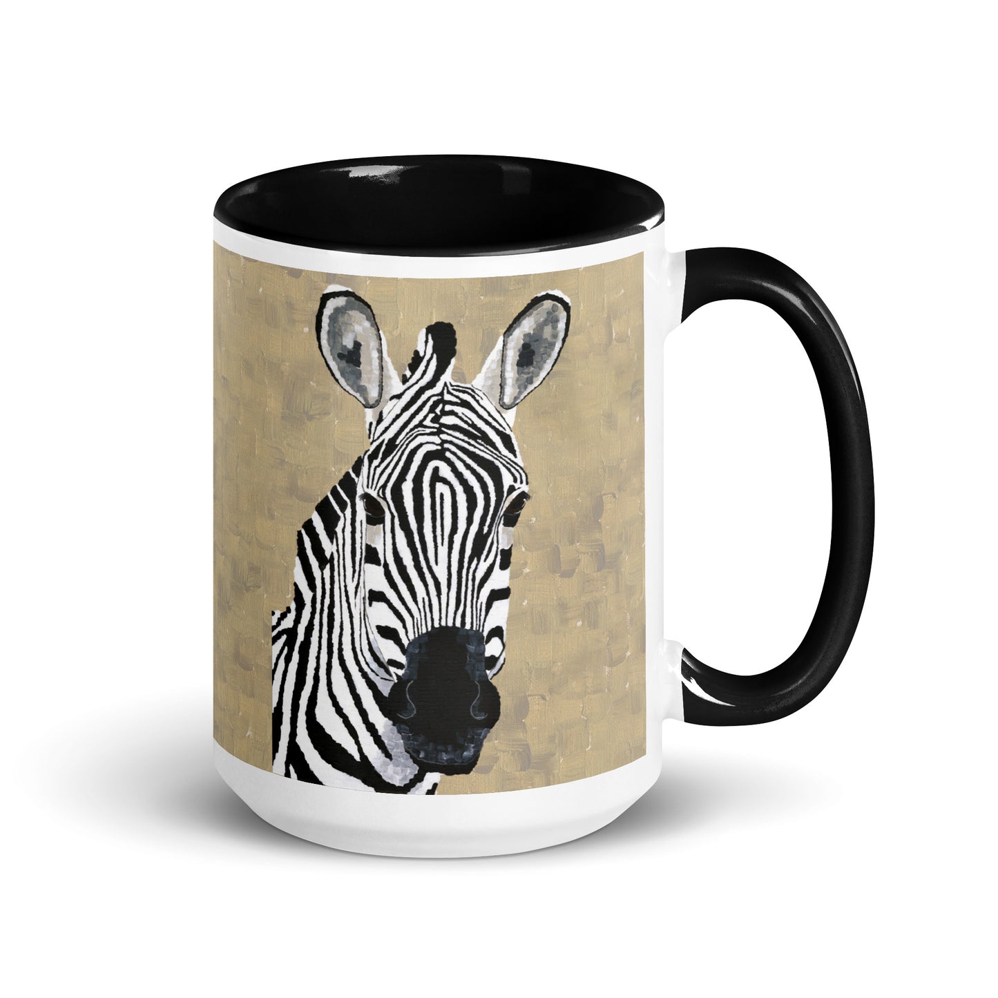 Side view of Zebra 1 mug on clean white background — showcases elegant zebra canvas prints styling for lovers of wildlife art.