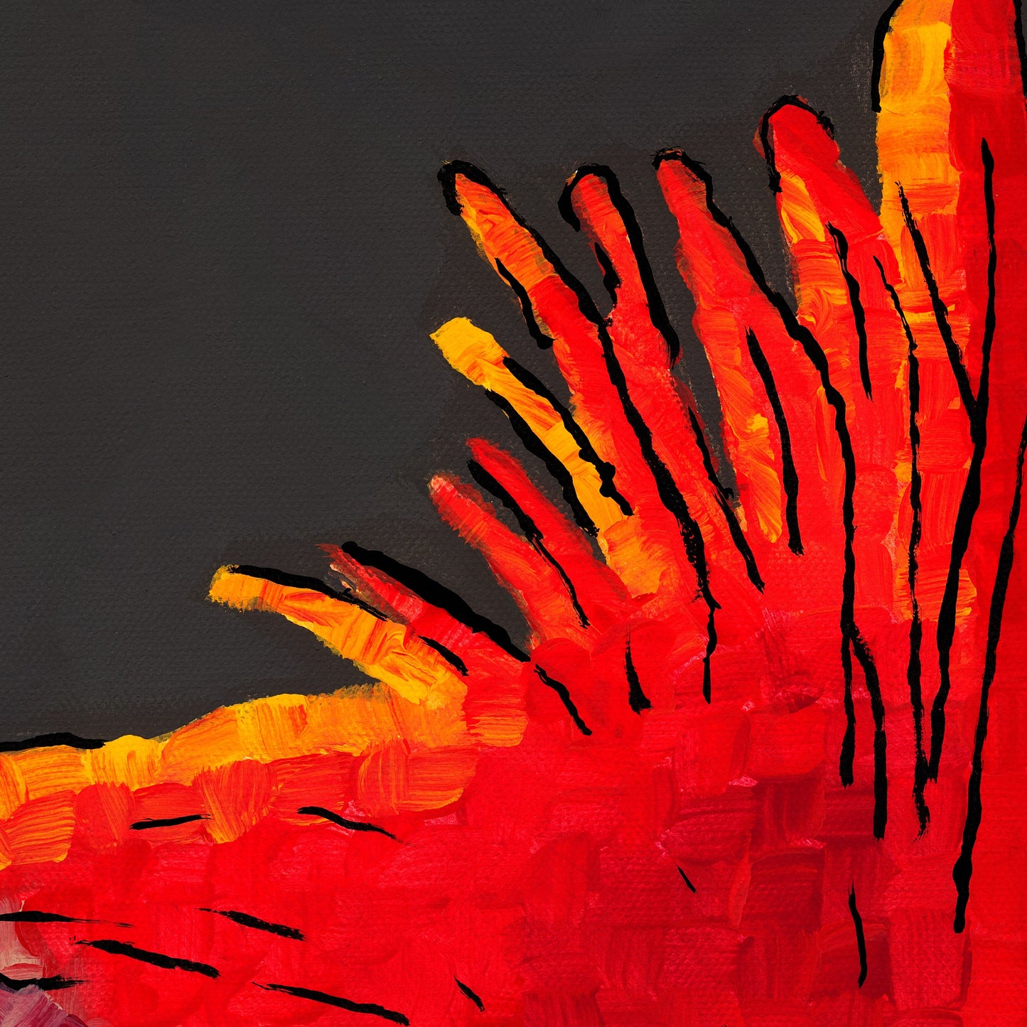 Close-up of cardinal prints showing detailed feathers – high-resolution painting of cardinal bird capturing texture and realism for red bird prints collectors