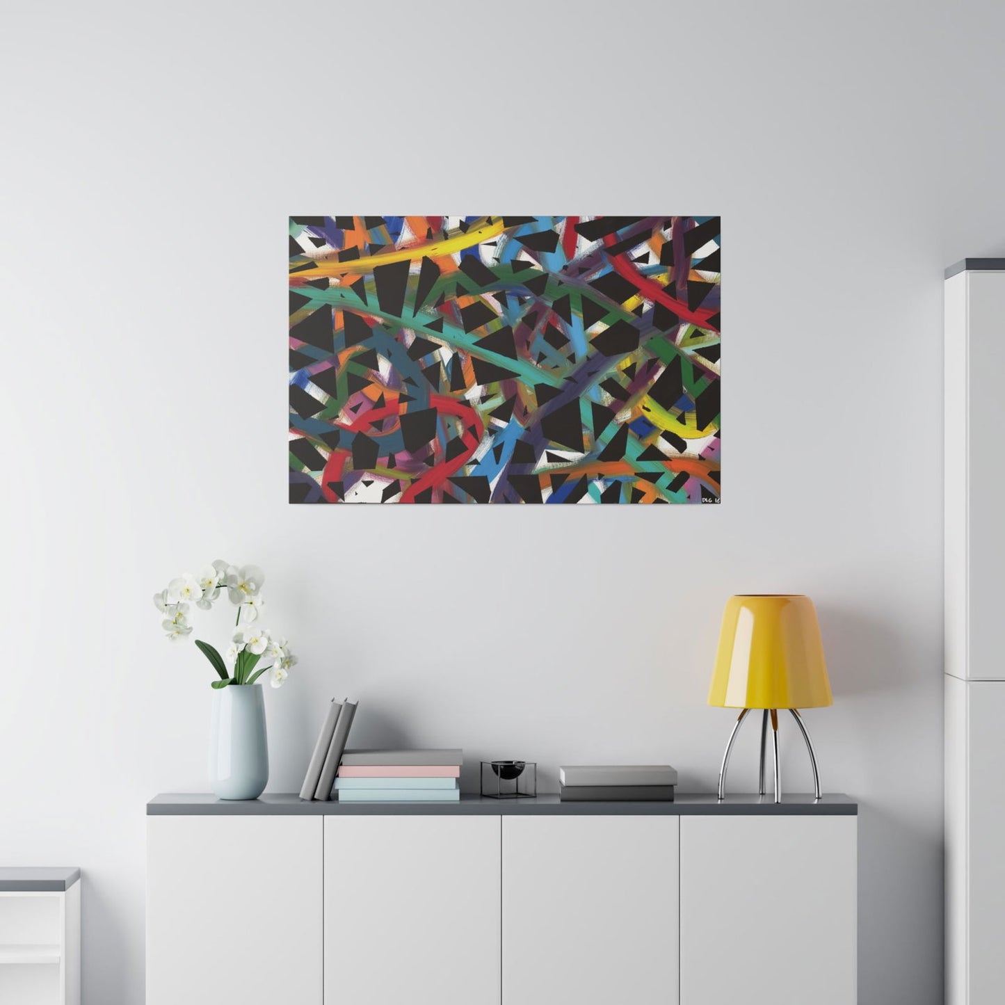 Abstract Cross Roads wall art — bold wall painting home decor for creative spaces.
