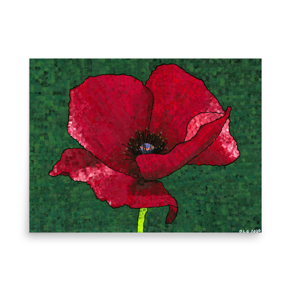 Poppy 1 matte print artwork prototype – affordable artwork and original prints for sale.