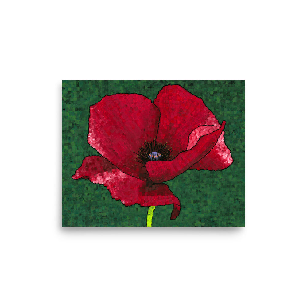 Poppy 1 flower art work matte print prototype – colorful prints and art painting prints.