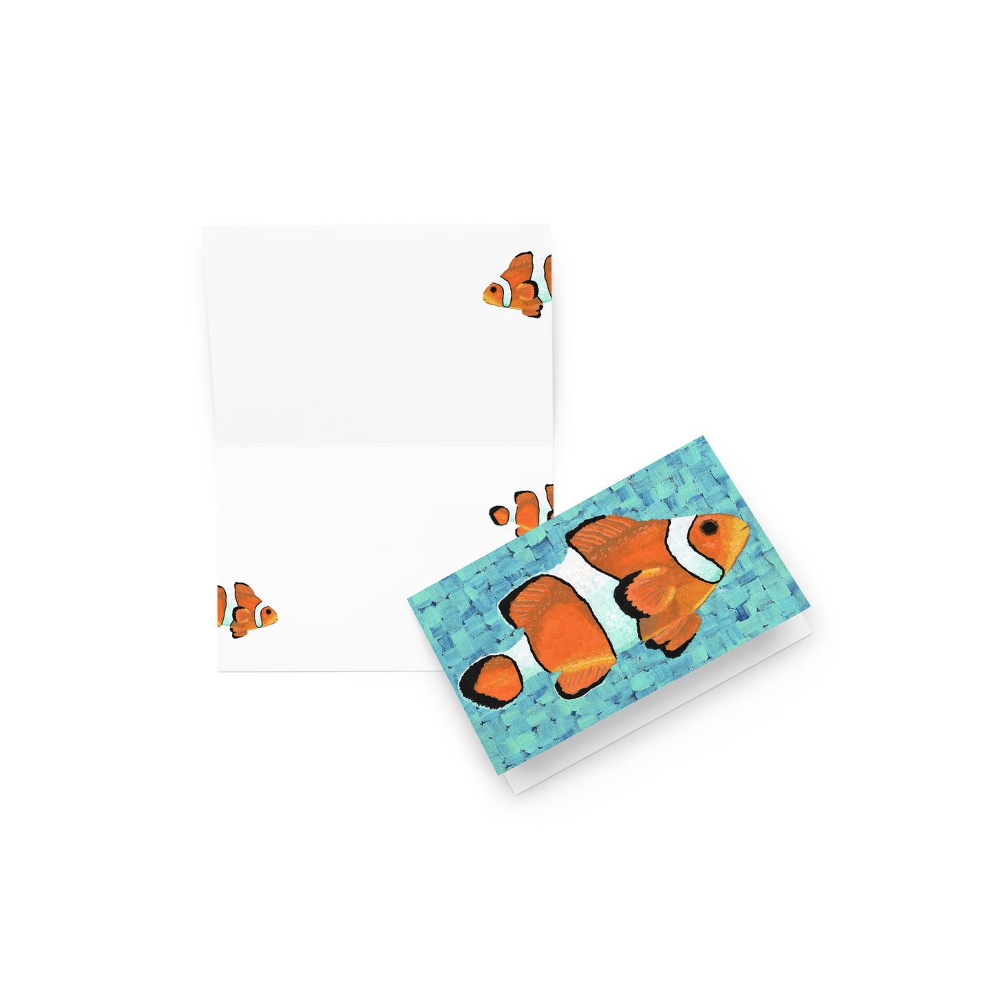 Notebook with cartoon clownfish design on a white background