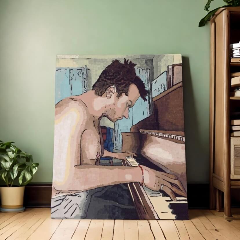 Modern Ivory Keys canvas wall decor — striking piano artwork for sophisticated spaces.