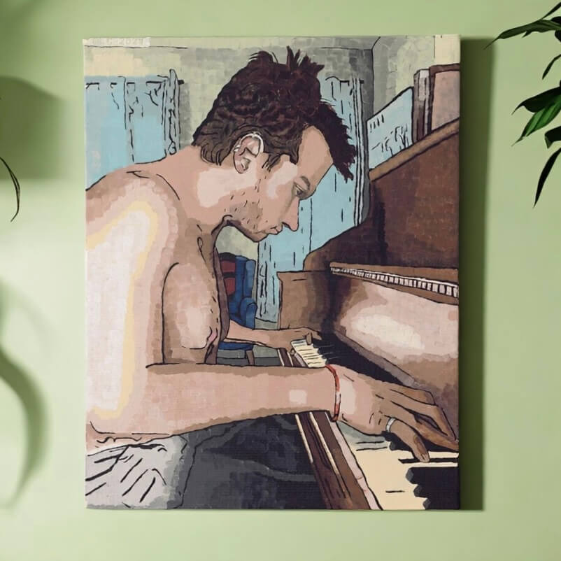 Ivory Keys wall painting — beautiful wall painting home decor that blends music and art.
