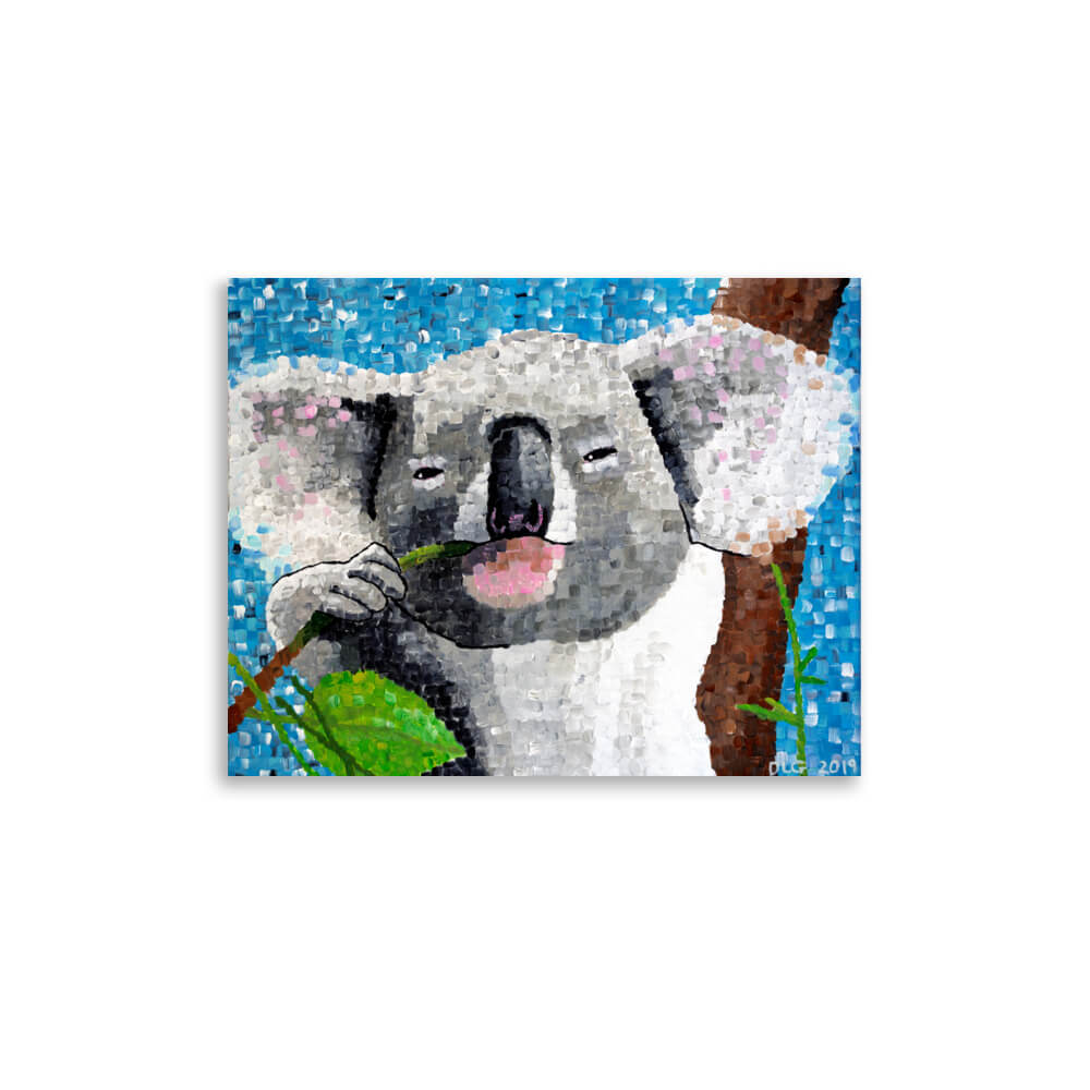 Koala art print, full view of the painting, 11x14 size