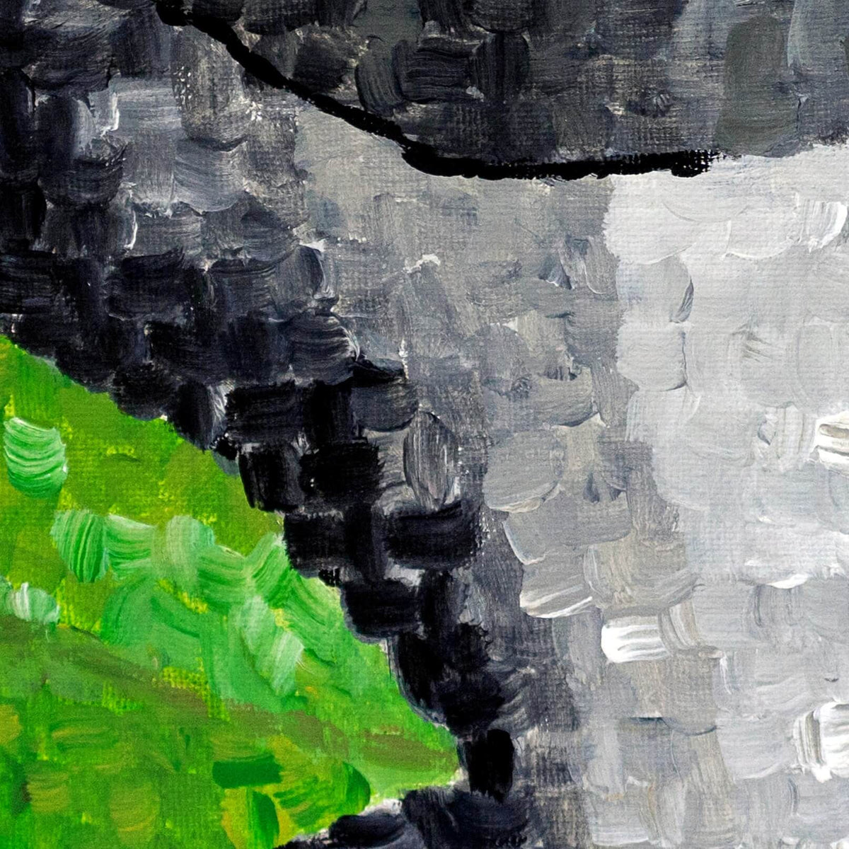 Close-up of the koala art print showing the paw holding an eucalyptus leaf