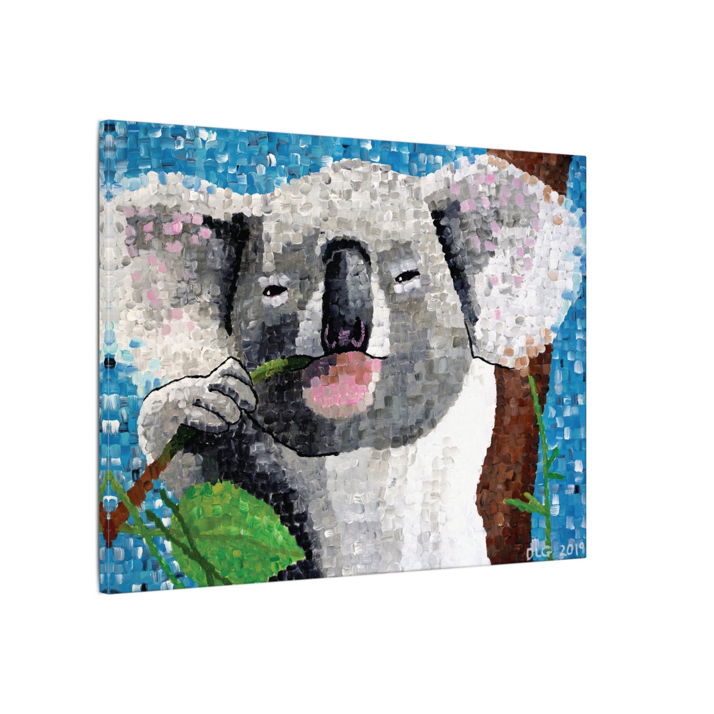 Original koala canvas art print in nature theme, part of contemporary canvas art and original artwork prints collection – 20x16 wall art