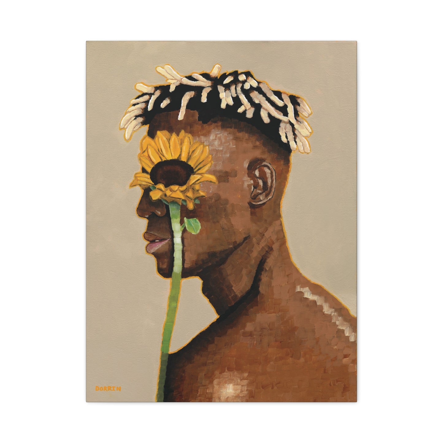 Sunflower Vision canvas wall art in original 18x24 size – expressive sunflower painting print for bold canvas sunflower wall art displays