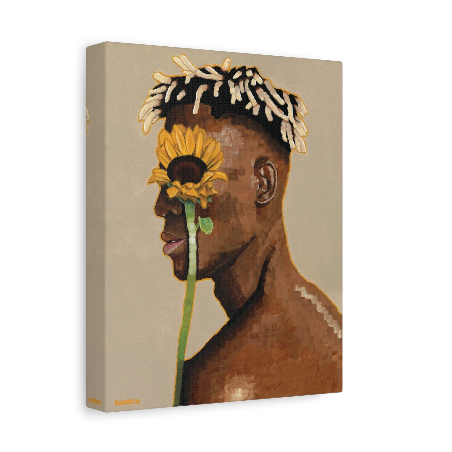 Unframed mockup of Sunflower Vision canvas wall art – bold and expressive sunflower painting print designed for contemporary canvas wall art sunflowers display