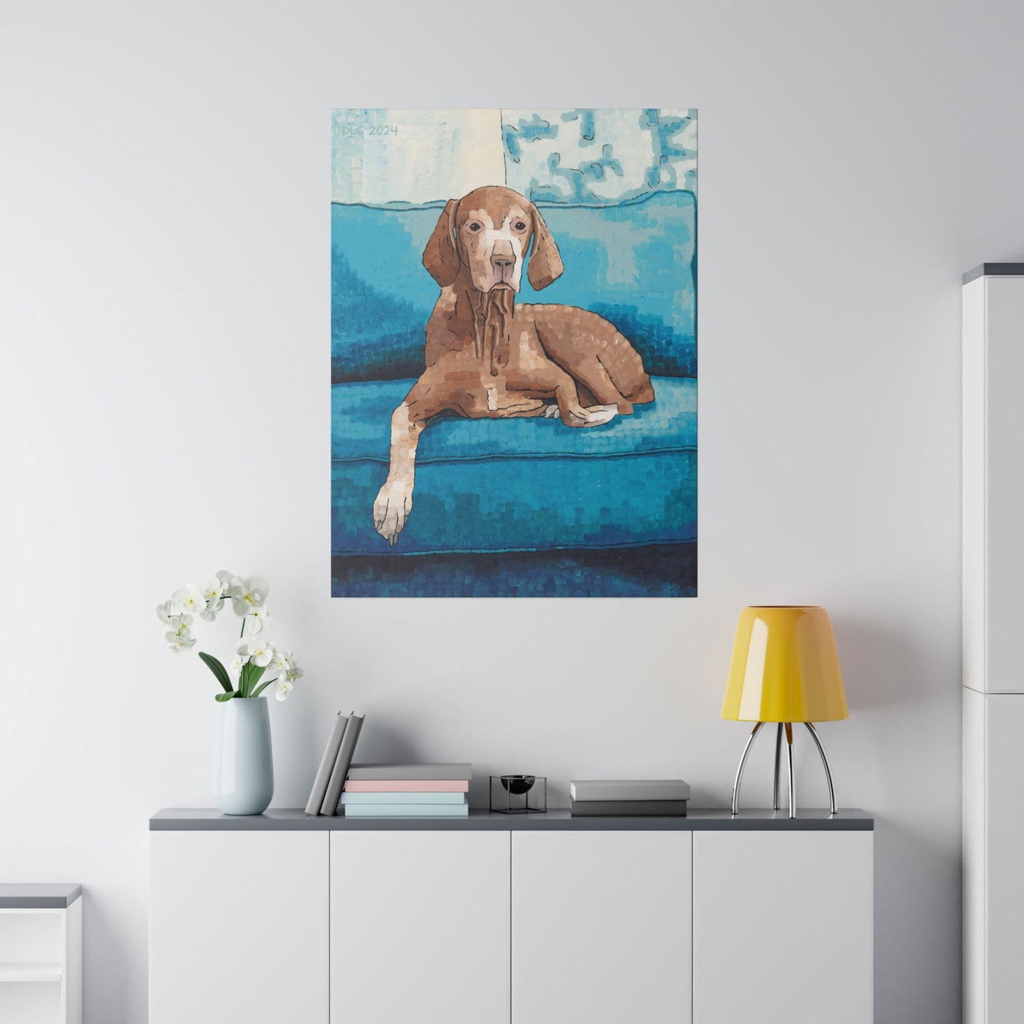 Premium dog artwork of a Vizsla — expressive dog art printed on high-quality canvas wall decor.