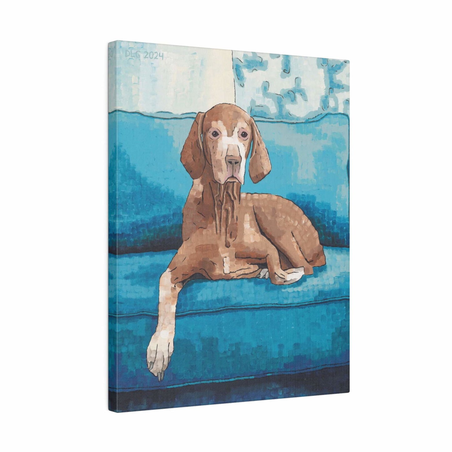 Framed Vizsla dog canvas print ready to hang — premium canvas pictures for sale and cheap canvas prints sale for pet lovers.