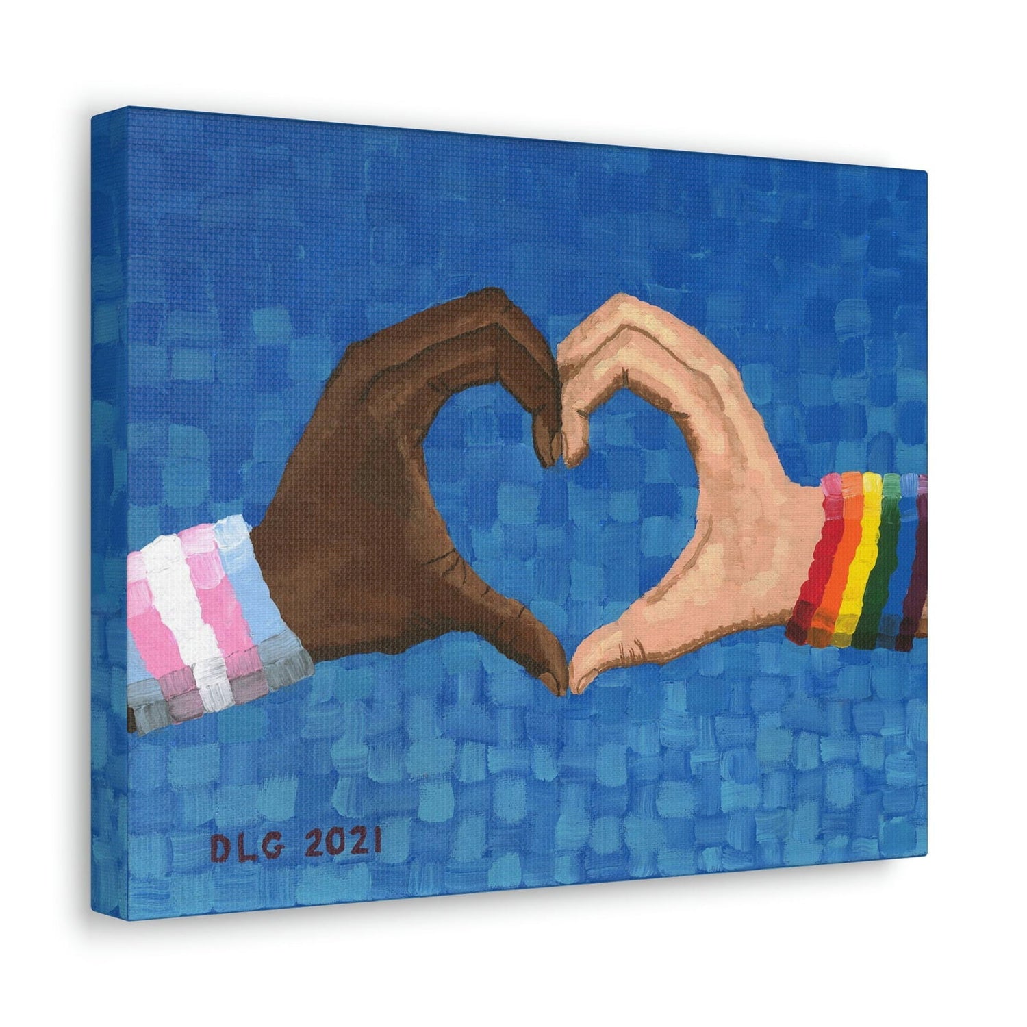 Loving Pride - Loving Pride - Dorrin Gingerich Art - A close-up of two hands making a heart shape in support of the LGBT community artwork by Dorrin Gingerich Art.