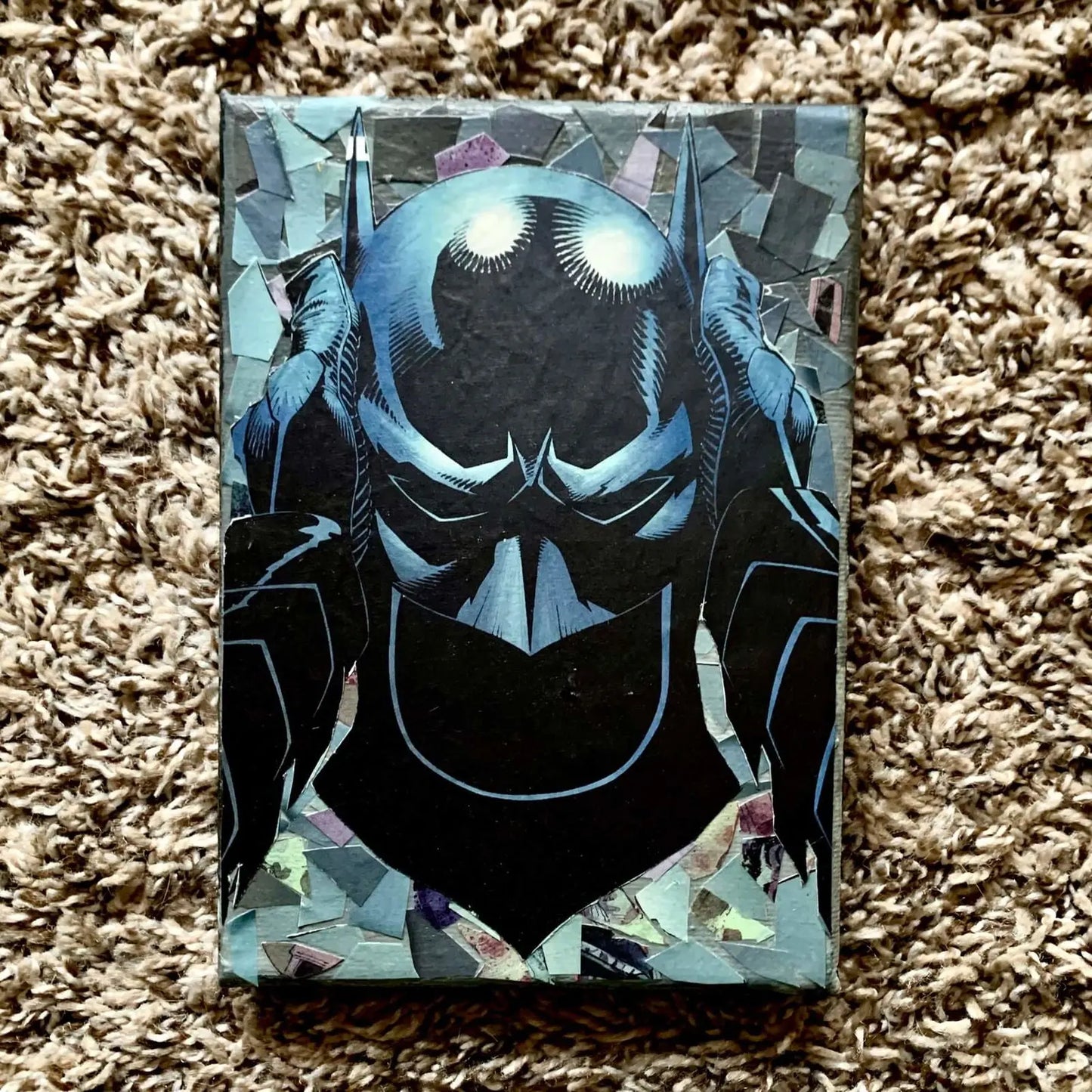 Batman Mask | Comic Collage | 5x7 | ORIGINAL - Batman Mask | Collage Collage | 5x7 | ORIGINAL - Dorrin Gingerich Art - Mini Batman Mask Collage Dorrin Gingerich Art