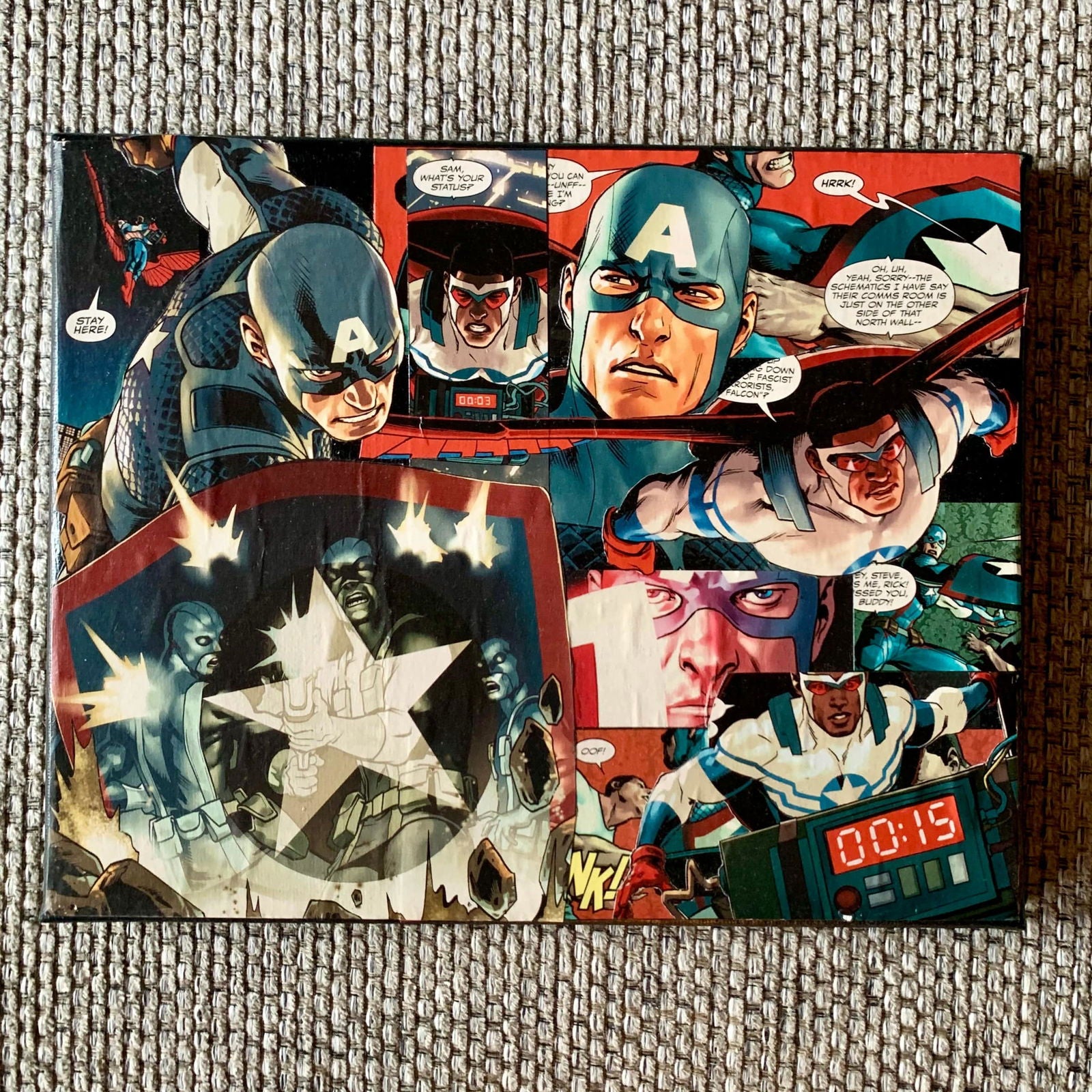 Captain America | Comic Collage | 8x10 | ORIGINAL - Dorrin Gingerich Art