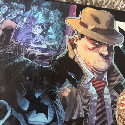 Detective in the Dark | Comic Collage | 8x10 | ORIGINAL - Detective in the Dark | Comic Collage | 8x10 | ORIGINAL - Dorrin Gingerich Art - A collage of Batman showcasing his detective skills in a dark, gritty atmosphere.