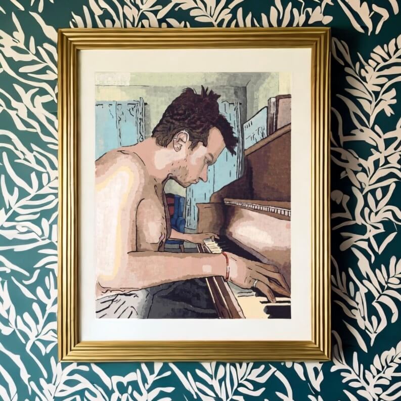 Ivory Keys Art Print - Ivory Keys Art Print - Dorrin Gingerich Art - A man playing the piano in a framed art print titled Ivory Keys.