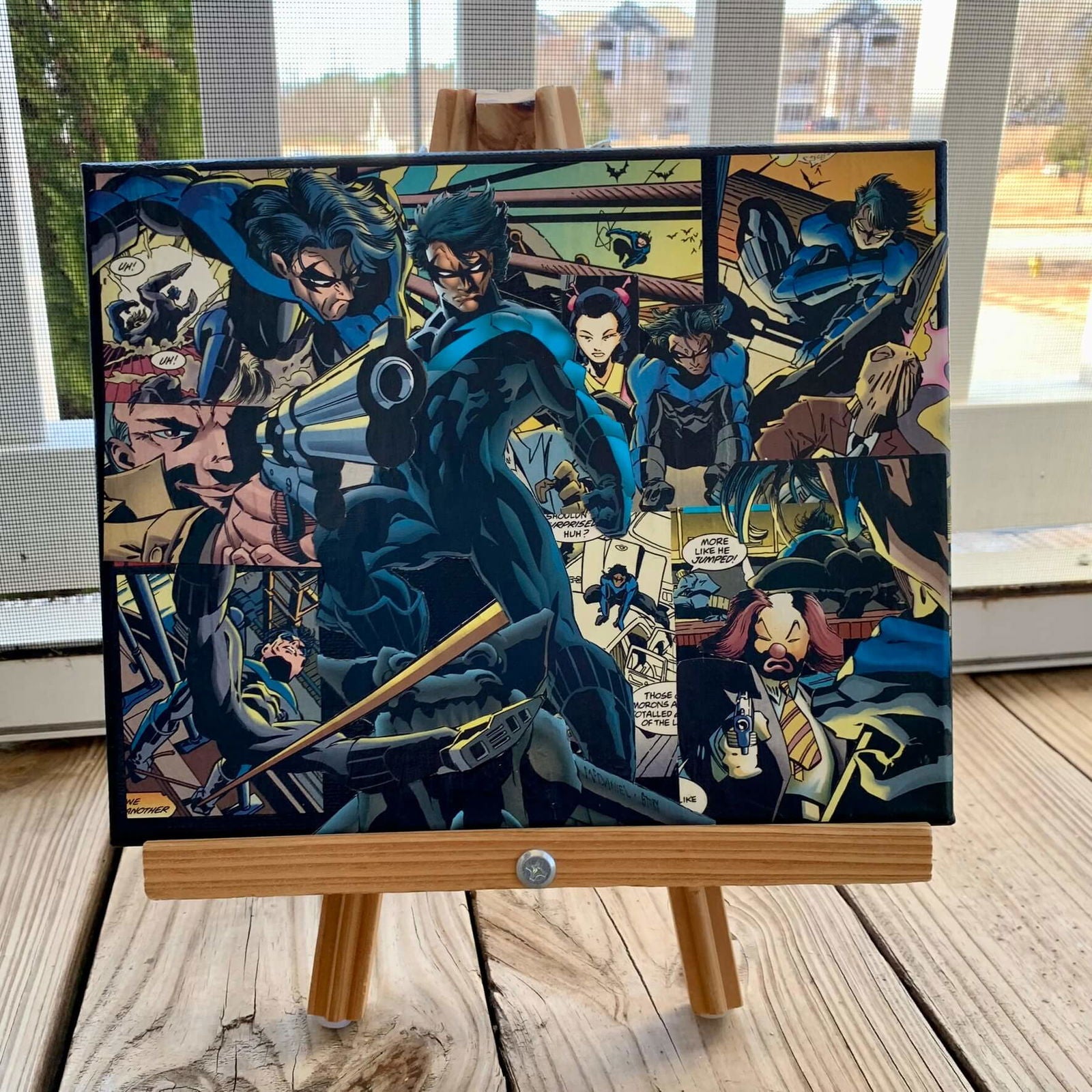 Nightwing | Comic Collage | 8x10 | ORIGINAL - Nightwing | Comic Collage | 8x10 | ORIGINAL - Dorrin Gingerich Art - Nightwing 1 Collage | 8x10 | Mod Podge on Canvas Dorrin Gingerich Art