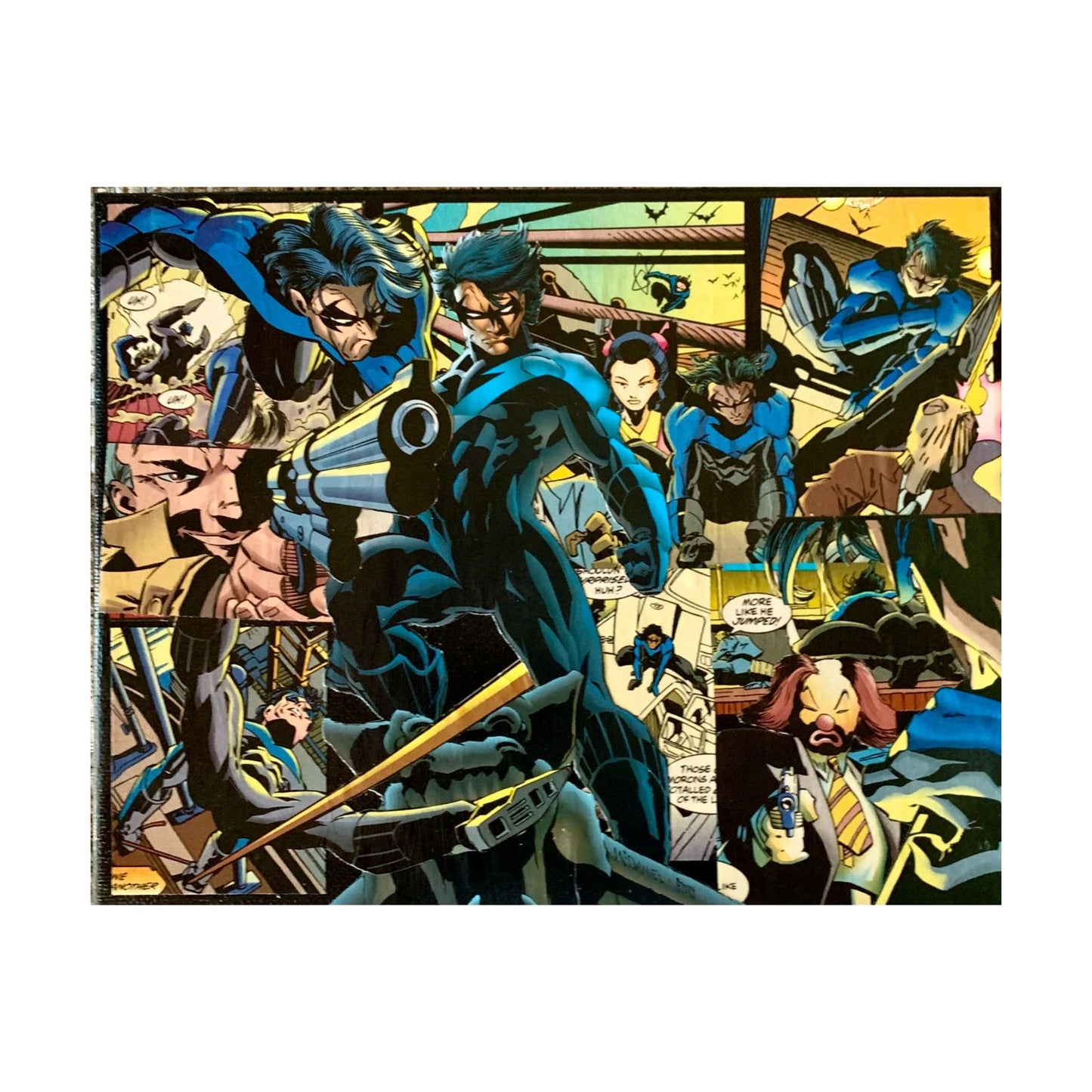 Nightwing | Comic Collage | 8x10 | ORIGINAL - Nightwing | Comic Collage | 8x10 | ORIGINAL - Dorrin Gingerich Art - Nightwing | Comic Collage | 8x10 | Mod Podge on Canvas Dorrin Gingerich Art