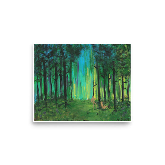 Two Men in Forest Art Print - Two Men in Forest Art Print - Dorrin Gingerich Art - Two-Men-in-Forest-Print-Dorrin-Gingerich-Art-Print