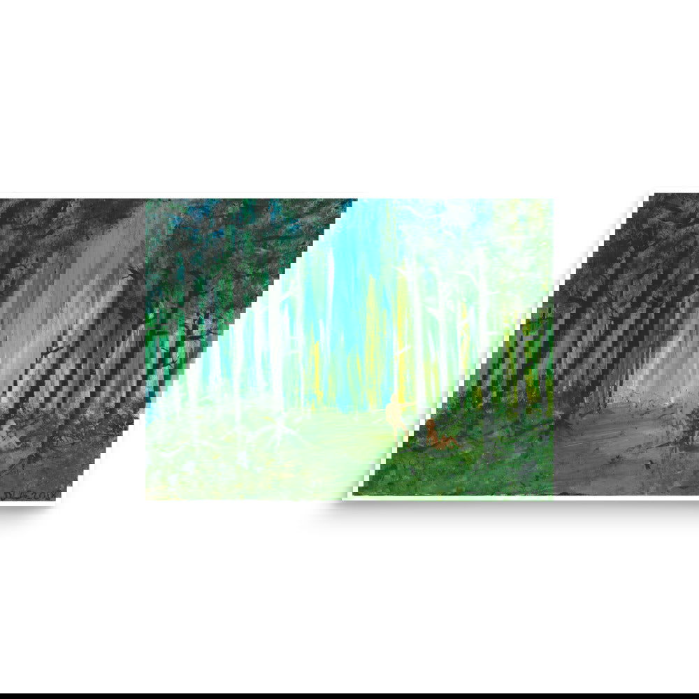Two Men in Forest Art Print - Two Men in Forest Art Print - Dorrin Gingerich Art - Two Men in Forest Print Dorrin Gingerich Art