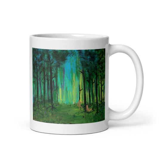 Two Men in Forest Mug - Two Men in Forest Mug - Dorrin Gingerich Art - Two Men in Forest Mug Dorrin Gingerich Art
