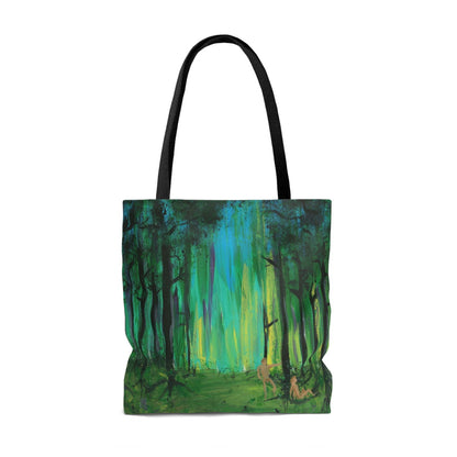 Two Men in Forest Tote Bag - Two Men in Forest Tote Bag - Dorrin Gingerich Art - Two Men in Forest Tote Bag Dorrin Gingerich Art