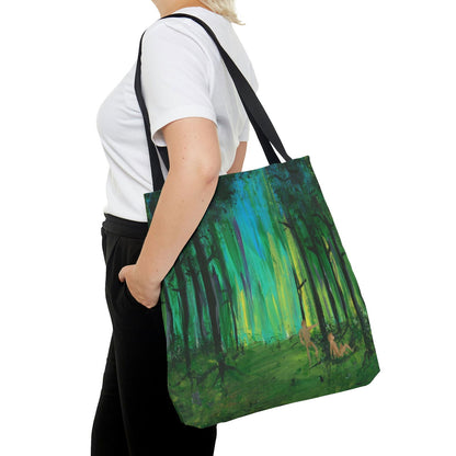 Two Men in Forest Tote Bag - Two Men in Forest Tote Bag - Dorrin Gingerich Art - Two Men in Forest Tote Bag Dorrin Gingerich Art