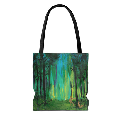Two Men in Forest Tote Bag - Two Men in Forest Tote Bag - Dorrin Gingerich Art - Two Men in Forest Tote Bag Dorrin Gingerich Art
