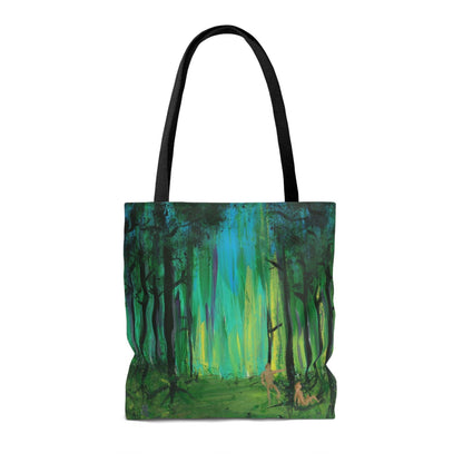 Two Men in Forest Tote Bag - Two Men in Forest Tote Bag - Dorrin Gingerich Art - Two Men in Forest Tote Bag Dorrin Gingerich Art
