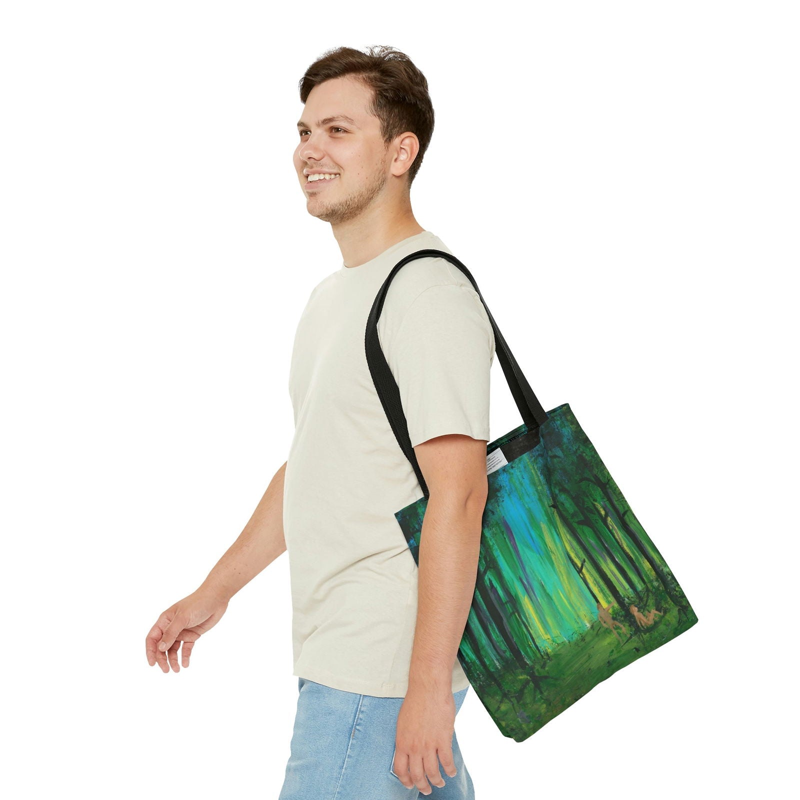 Two Men in Forest Tote Bag - Two Men in Forest Tote Bag - Dorrin Gingerich Art - Two Men in Forest Tote Bag Dorrin Gingerich Art