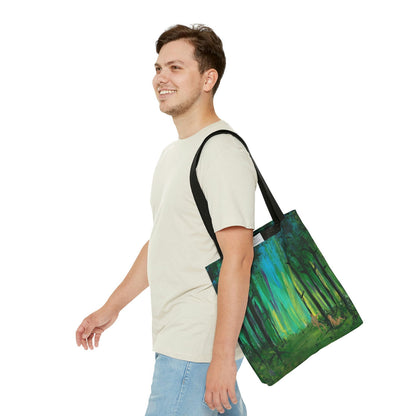 Two Men in Forest Tote Bag - Two Men in Forest Tote Bag - Dorrin Gingerich Art - Two Men in Forest Tote Bag Dorrin Gingerich Art