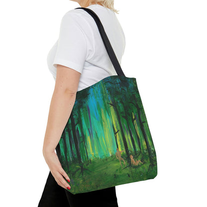 Two Men in Forest Tote Bag - Two Men in Forest Tote Bag - Dorrin Gingerich Art - Two Men in Forest Tote Bag Dorrin Gingerich Art