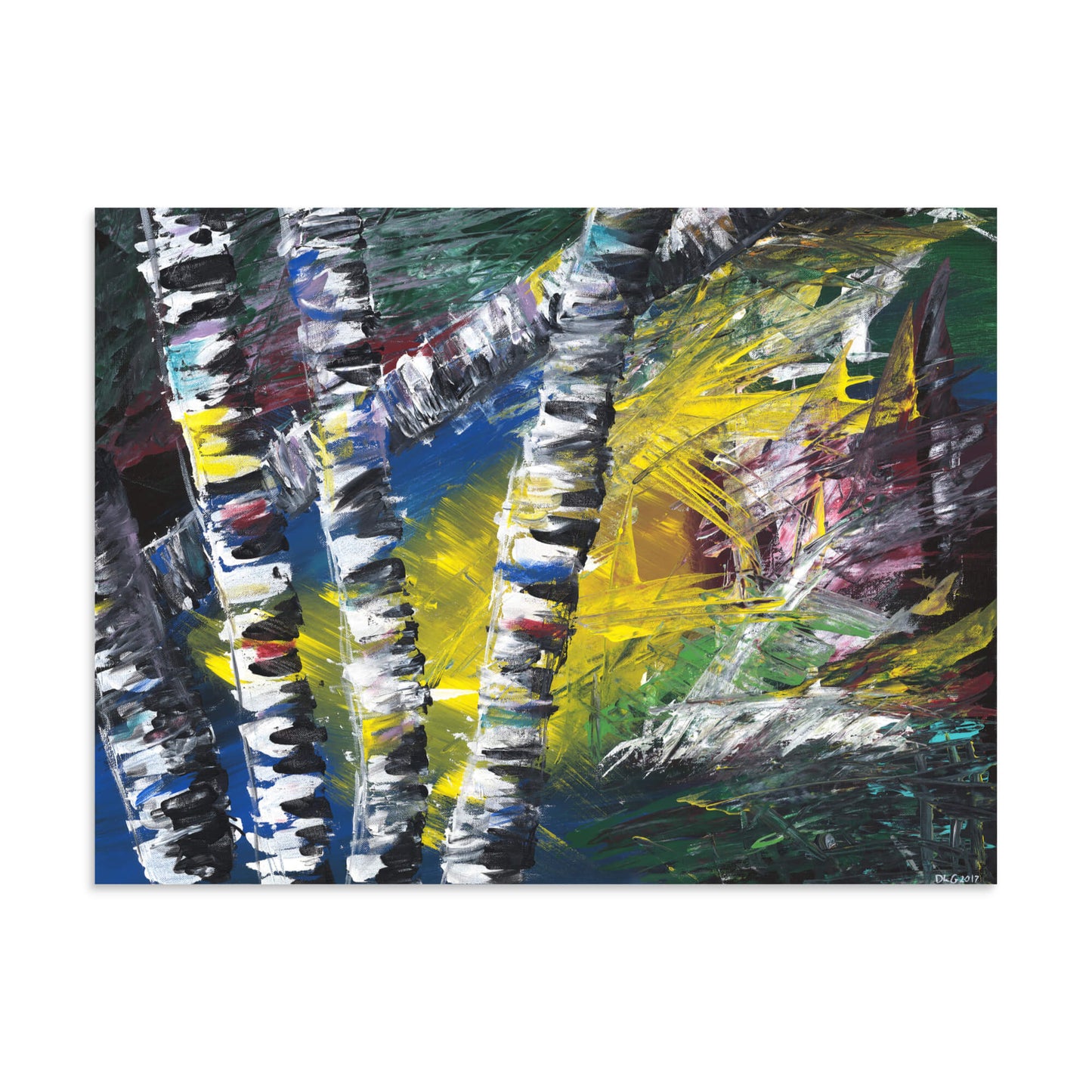 Active Forest 1 abstract painting print, full bleed 30x40 jumbo poster