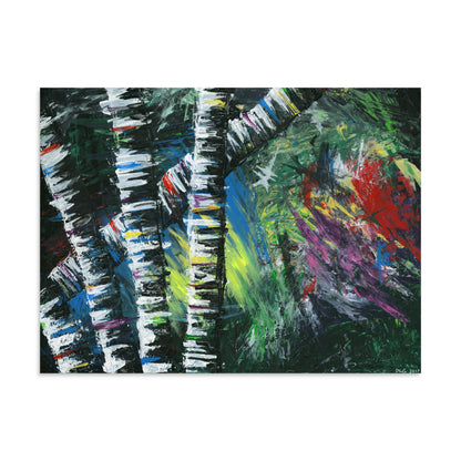 Active Forest 2 abstract painting print, full bleed 30x40 jumbo poster