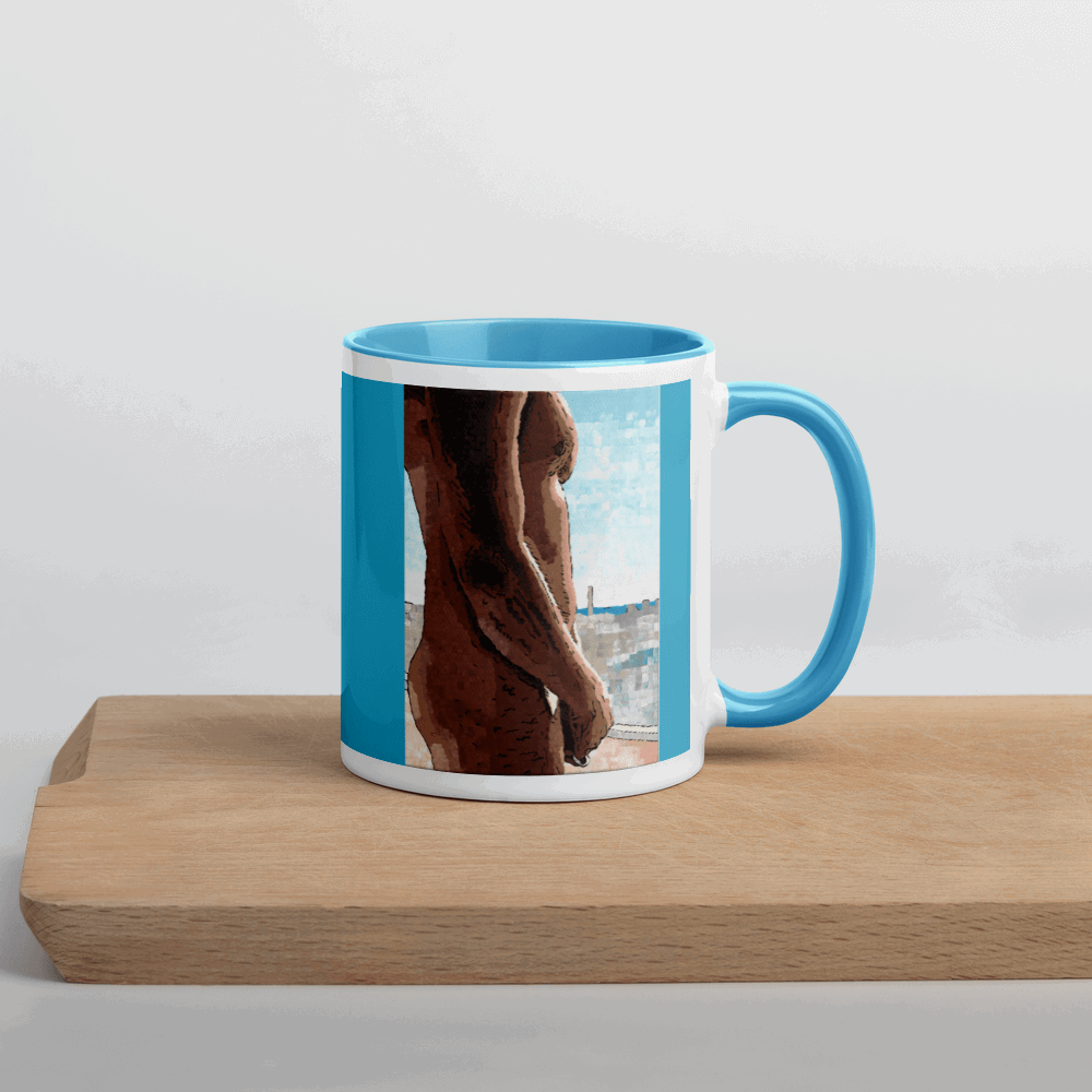 Ceramic art mug with original print by Dorrin Gingerich – fun print and affordable artwork on clean white background.