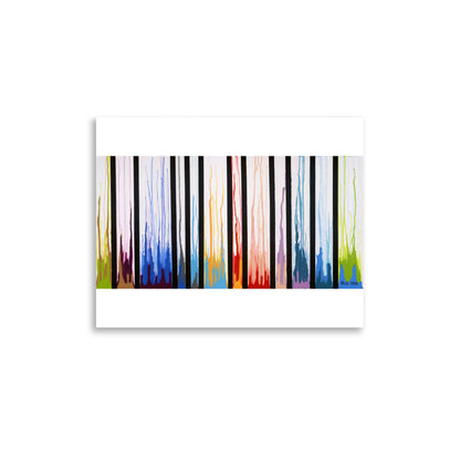Colors Rising 11x14 abstract art print of dripping paint columns in bold hues