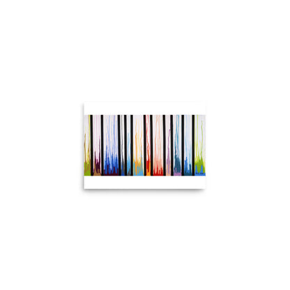 Small 5x7 art print of Colors Rising, a colorful abstract drip painting