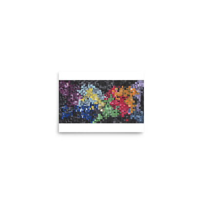 Small 5x7 art print of First, a colorful mosaic-style abstract painting