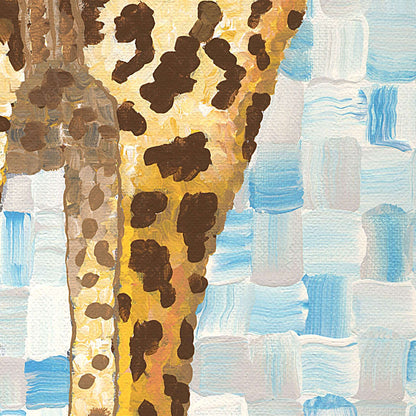 Close-up of giraffe leg and spot detail, Criss-Cross brushstroke painting by Dorrin Gingerich