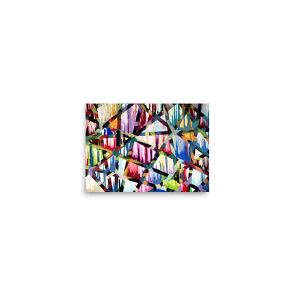 Small 5x7 art print of Intersections, a colorful geometric abstract painting