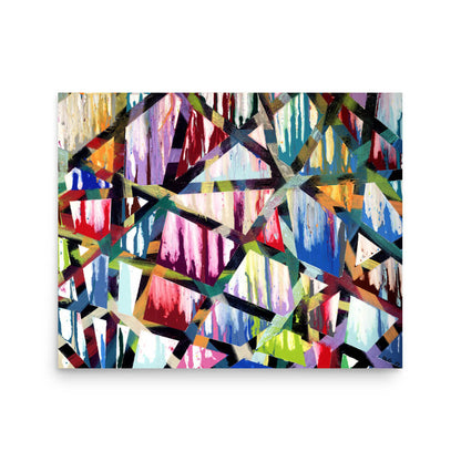 	16x20 modern wall art print of Intersections, a bold geometric abstract piece
