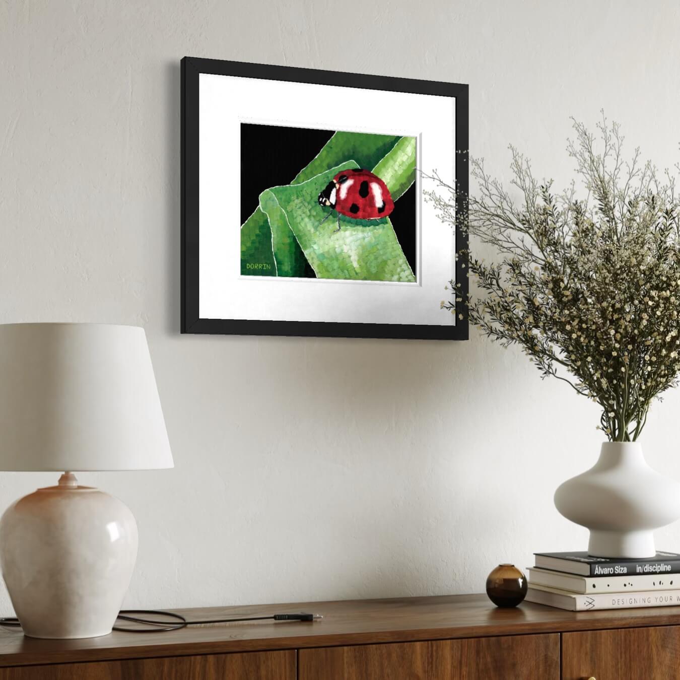 Ladybug on Grass Dorrin Gingerich Art