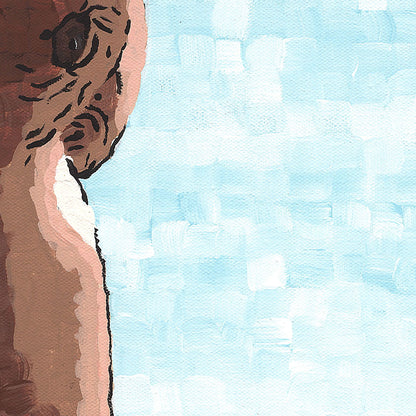 Closeup of Naked Window art print showing brushstroke texture and print detail – high quality art print for sale.