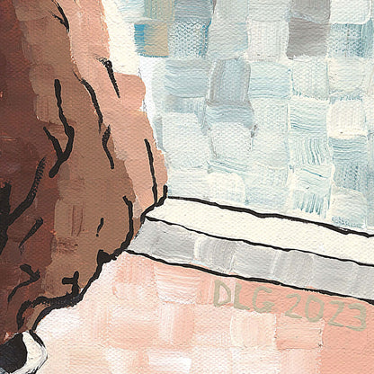 Detail shot of original artwork printed on matte paper – visual artwork with soft texture and archival quality.
