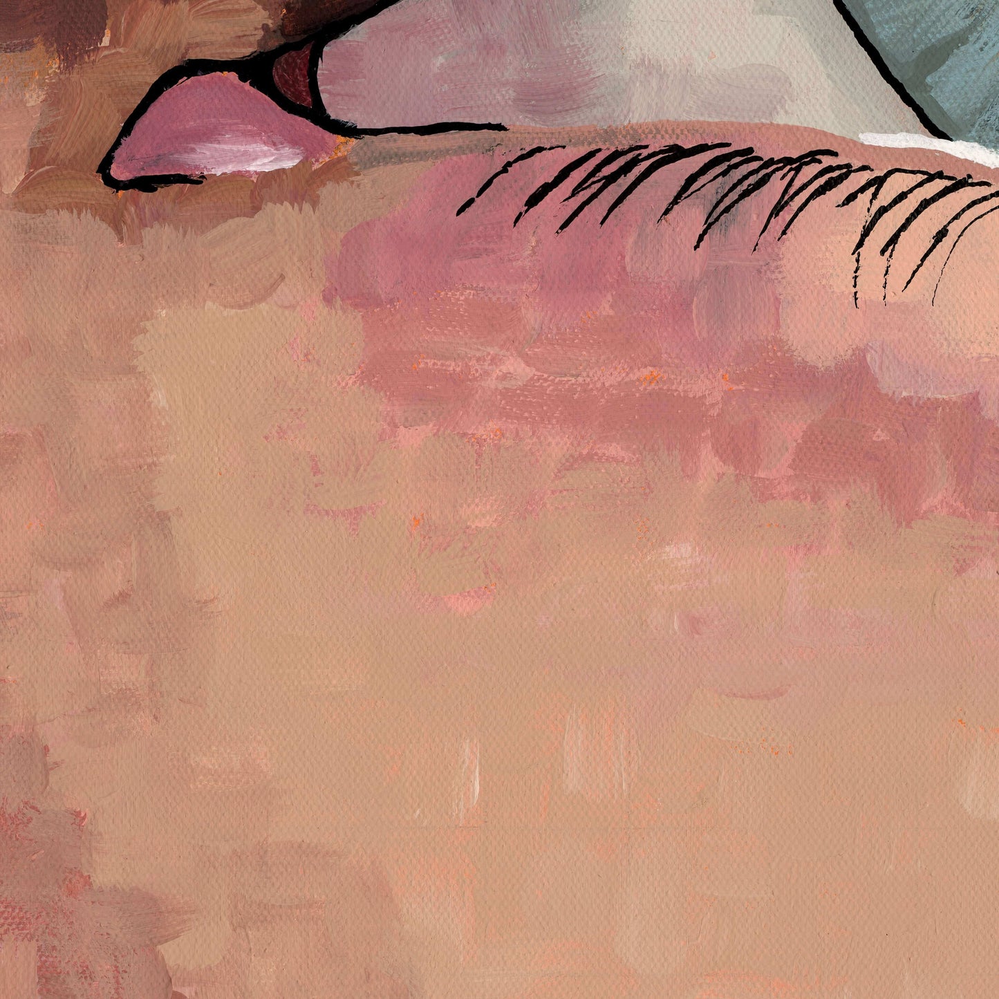 Brushstroke texture detail from The Faith I Once Knew, figurative faith art by Dorrin Gingerich