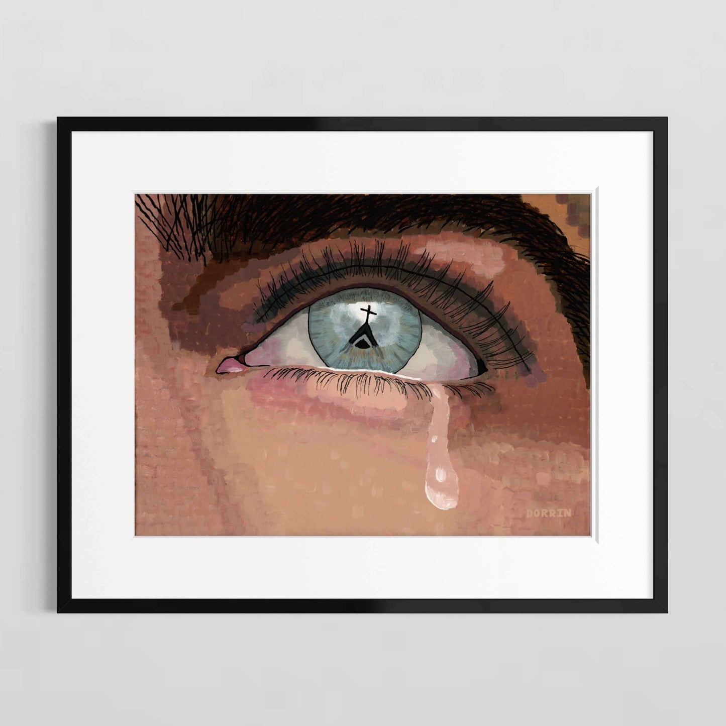 The Faith I Once Knew framed art print with white mat and black frame, faith grief painting