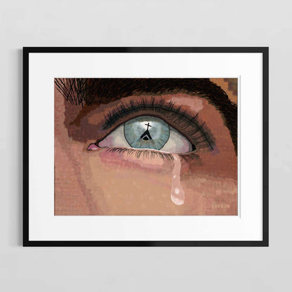The Faith I Once Knew framed art print with white mat and black frame, faith grief painting